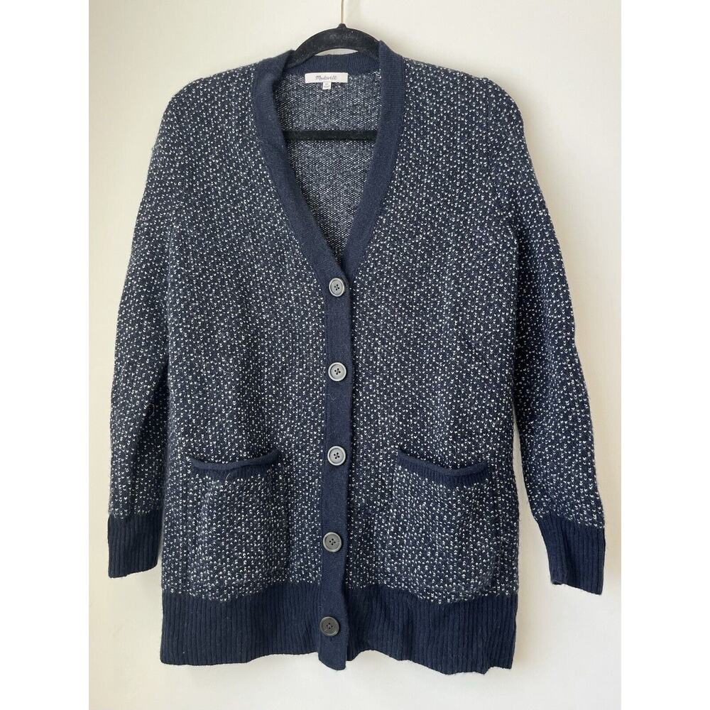 Madwell Bird's Eye Maysfield Cardigan Sweater in Coziest Yarn Sz XS